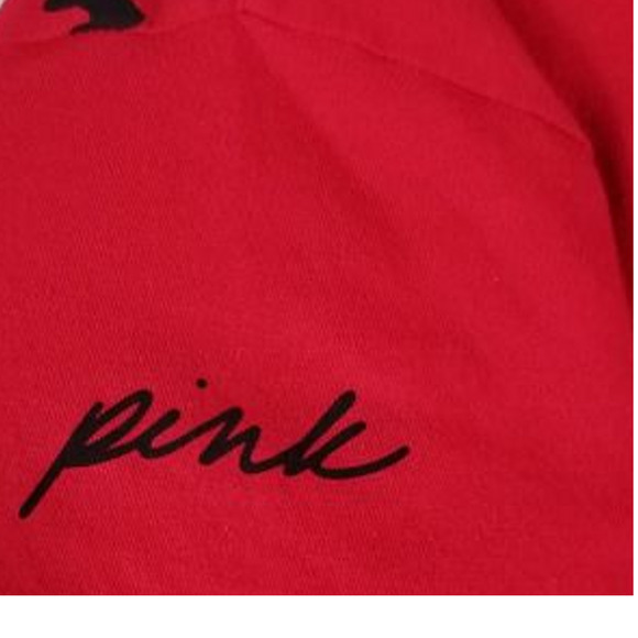 Victoria Secret Pink Red Leopard Short Sleeve Tee Shirt Oversized S - Picture 3 of 5